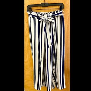 Striped Split Wide Leg Pants